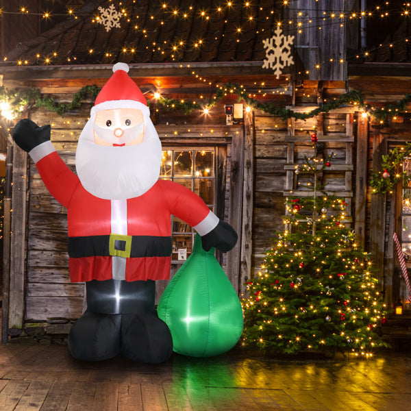 6ft Gift Santa Claus 4 LED Lights Christmas Inflatable Decoration - Shopmerge.site