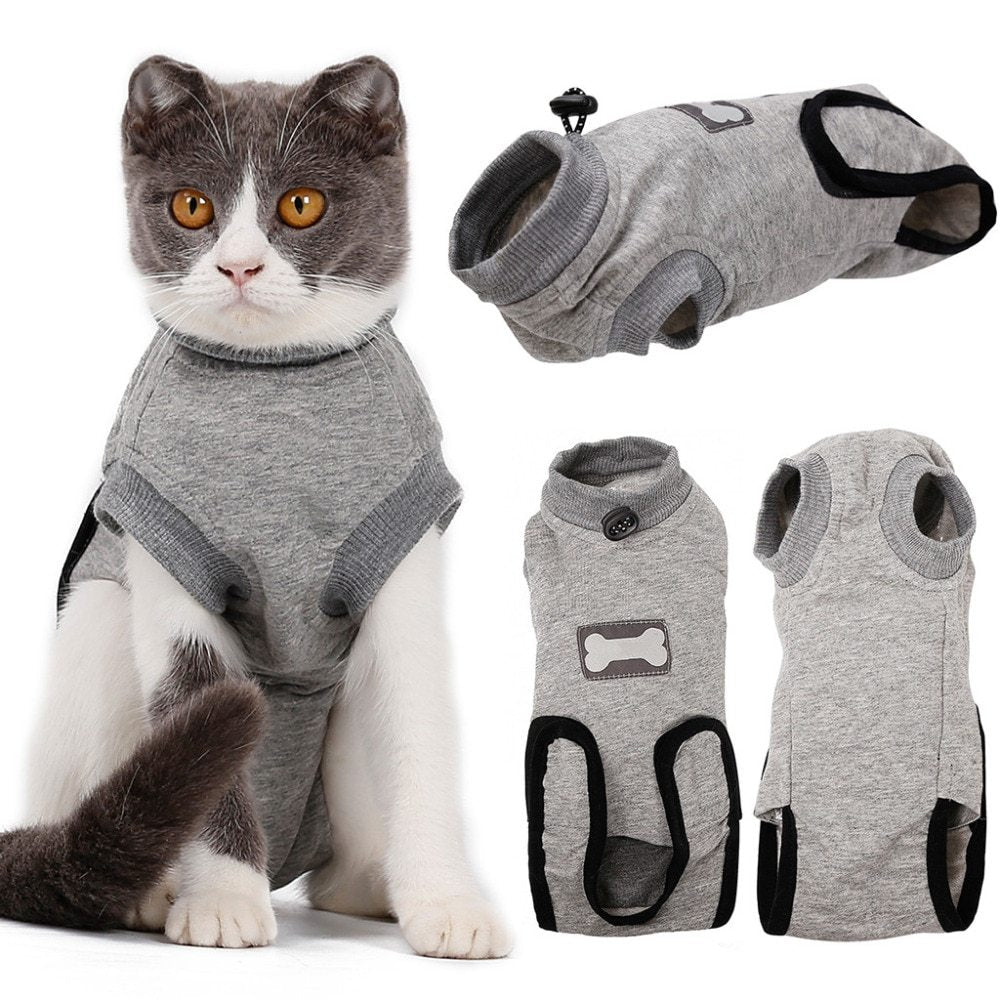 Cat Recovery Suit-soft post- Surgery Clothing, Anti-lick & Cone Alternative