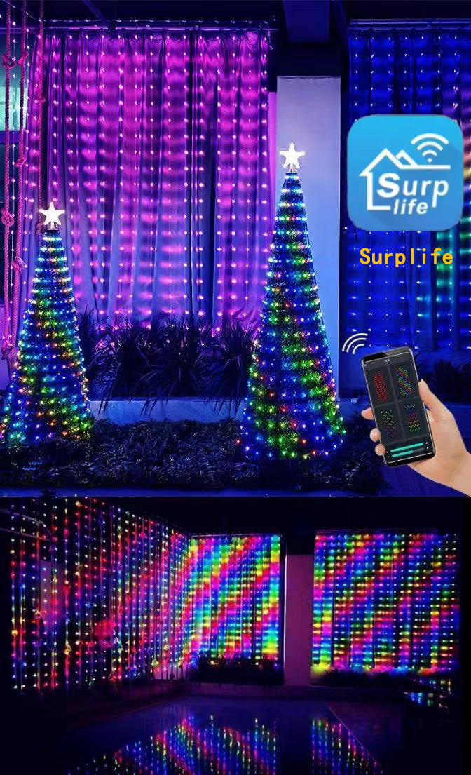 Christmas Decoration Led Rubber-covered Wire Curtain Light - Shopmerge.site