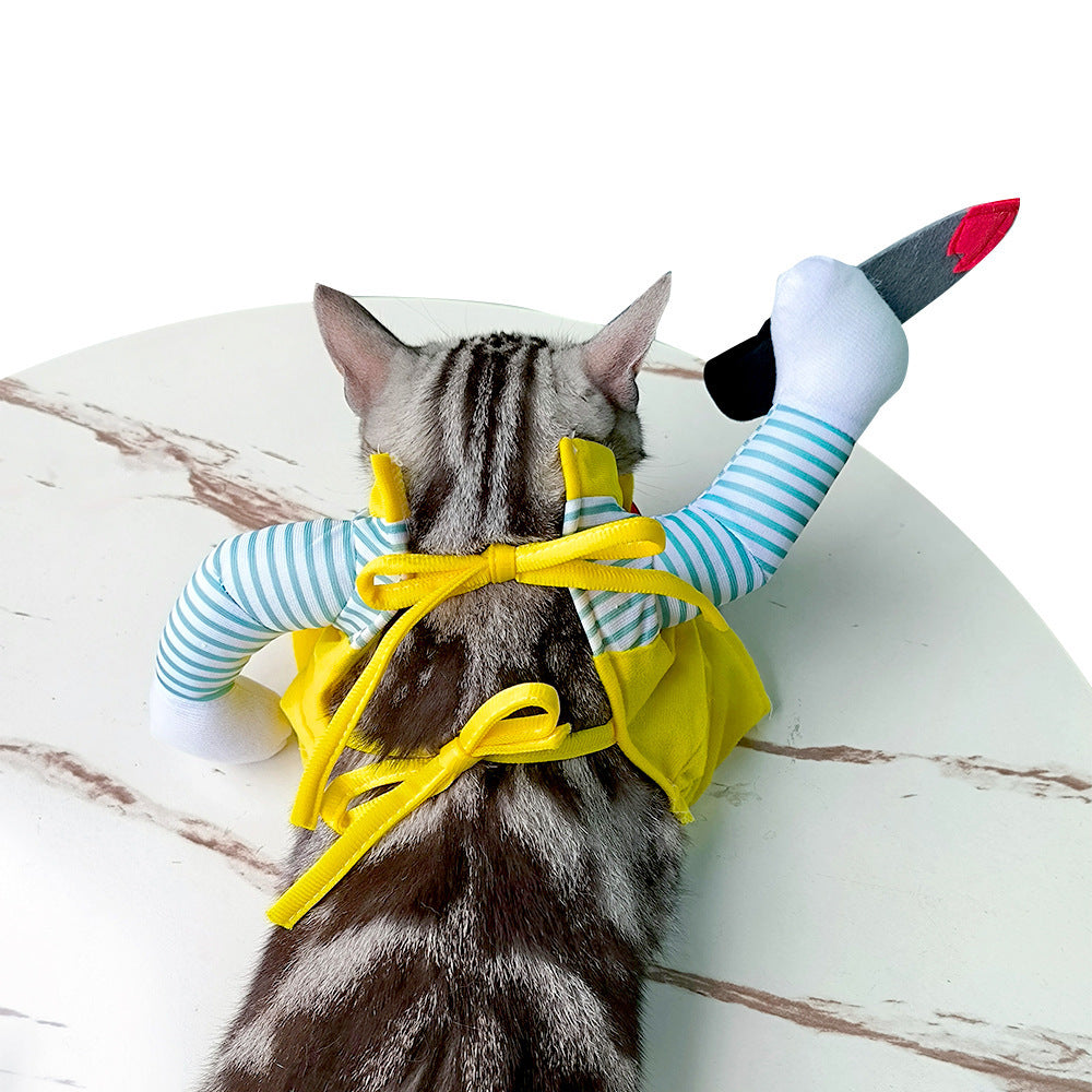 Cat Pet Costume Clothing Creative Yellow Knife Assassin Cat Clothing - Shopmerge.site
