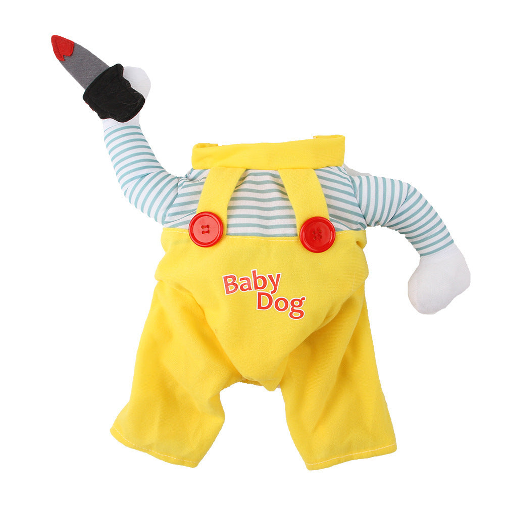 Cat Pet Costume Clothing Creative Yellow Knife Assassin Cat Clothing - Shopmerge.site