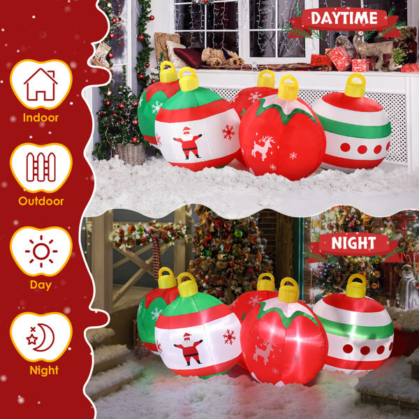 6.9ft, Five Christmas Balls, Five LED Lights, Bundle Pocket, Christmas Inflatable Decoration - Shopmerge.site