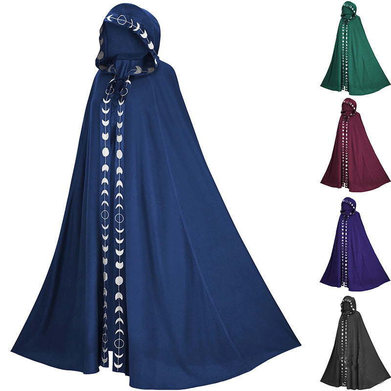 Hooded Cloak Medieval Renaissance 5 Color Printed Cloak Halloween Cosplay Costume New Fashion Festival Play Costume Halloween Costumes - Shopmerge.site