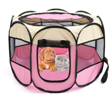 Folding Octagonal Pet Fence Oxford Cloth Cat And Dog Kennel - Shopmerge.site