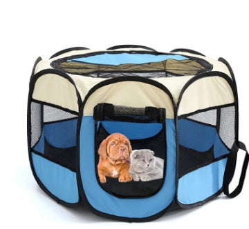 Folding Octagonal Pet Fence Oxford Cloth Cat And Dog Kennel - Shopmerge.site
