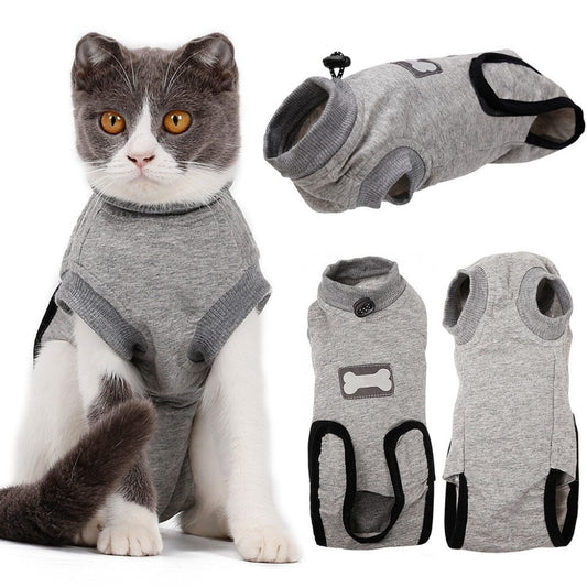 Cat Recovery Suit-soft post- Surgery Clothing, Anti-lick & Cone Alternative