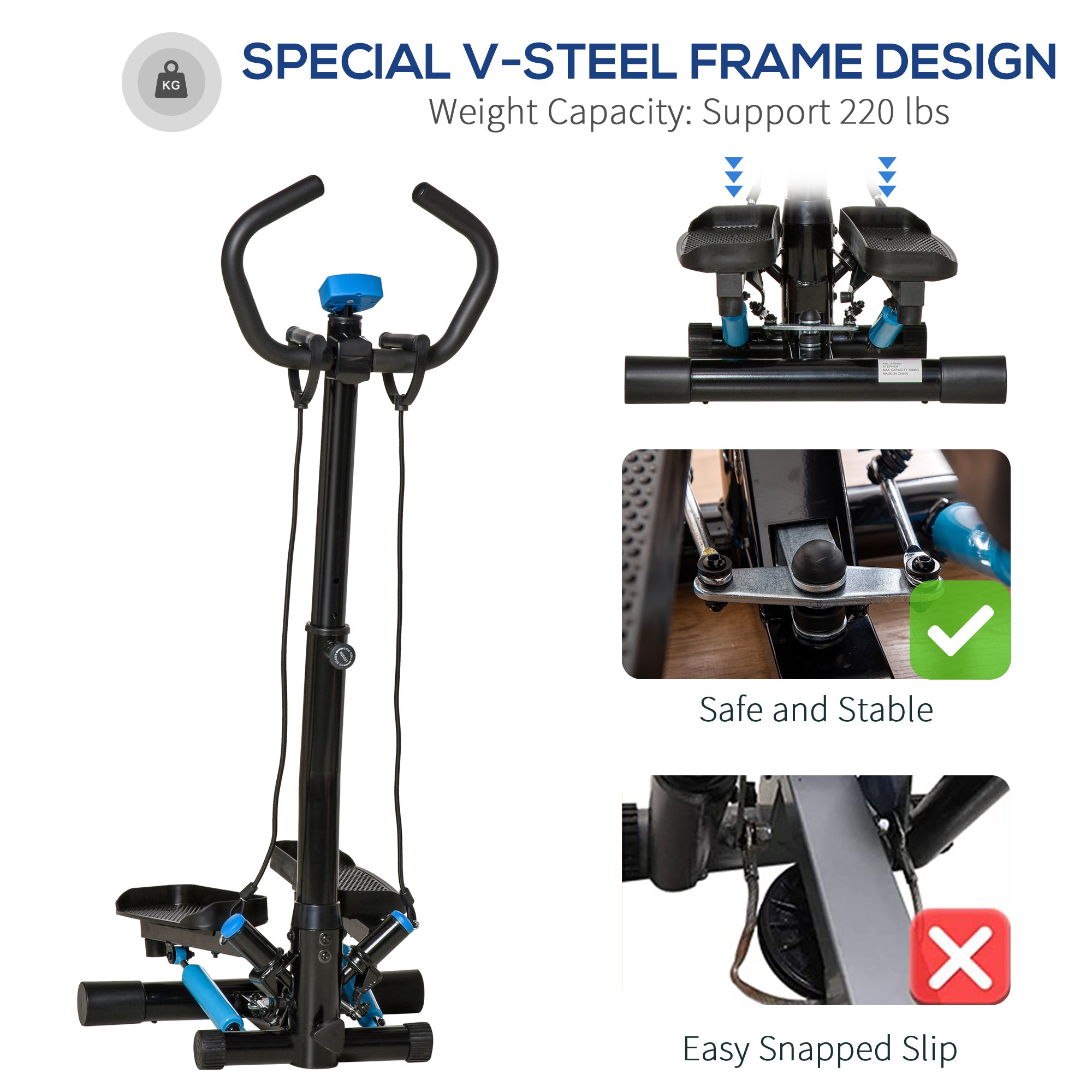 Twist Stepper Machine with Resistance Bands