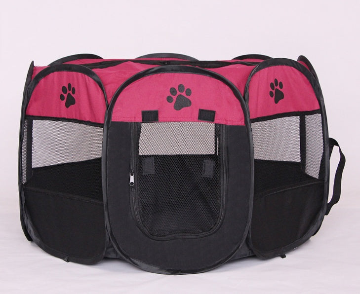 Folding Octagonal Pet Fence Oxford Cloth Cat And Dog Kennel - Shopmerge.site