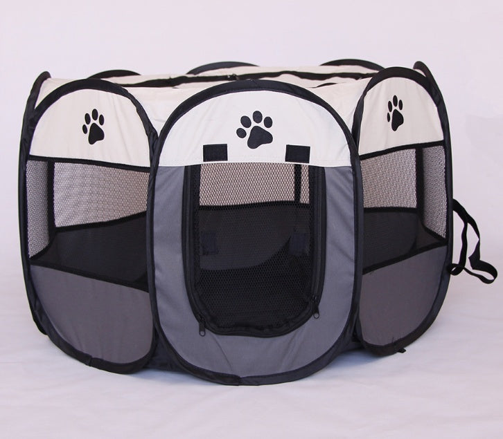 Folding Octagonal Pet Fence Oxford Cloth Cat And Dog Kennel - Shopmerge.site