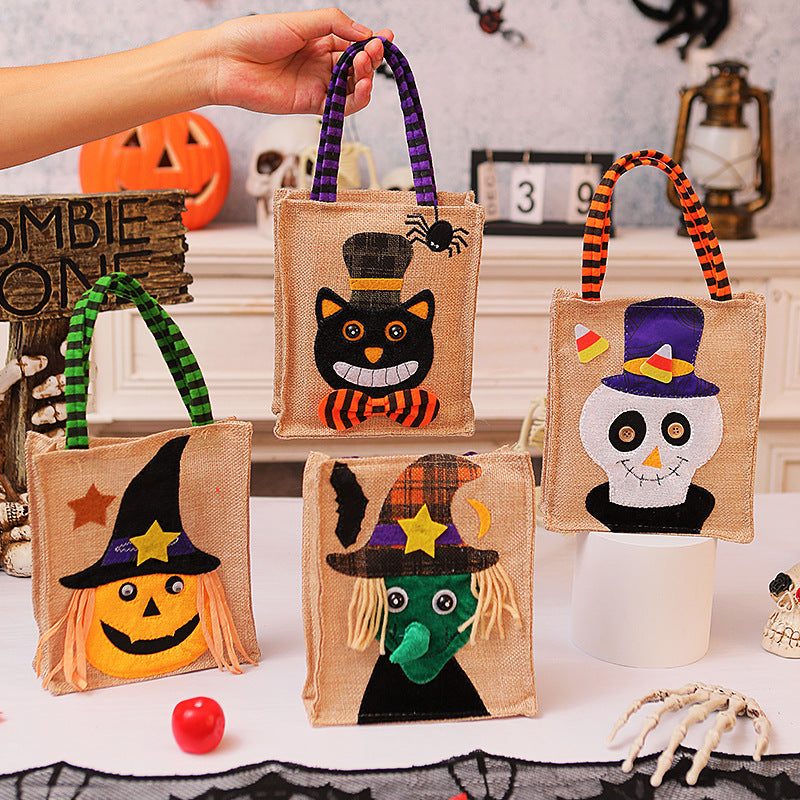 Halloween Candy Tote Bag For Kids Funny Creative Witch Skull Pumpkin Gift Handbag Small Jewelry Props Shopping Bags - Shopmerge.site