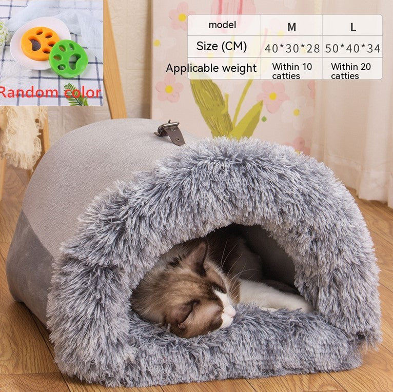 New Splice Portable Pet Nest Portable Autumn And Winter Warm Dog Nest Moisture-proof Long Fur Cat Nest Cross Border Pet Nest - Shopmerge.site