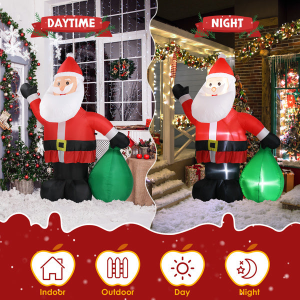 6ft Gift Santa Claus 4 LED Lights Christmas Inflatable Decoration - Shopmerge.site