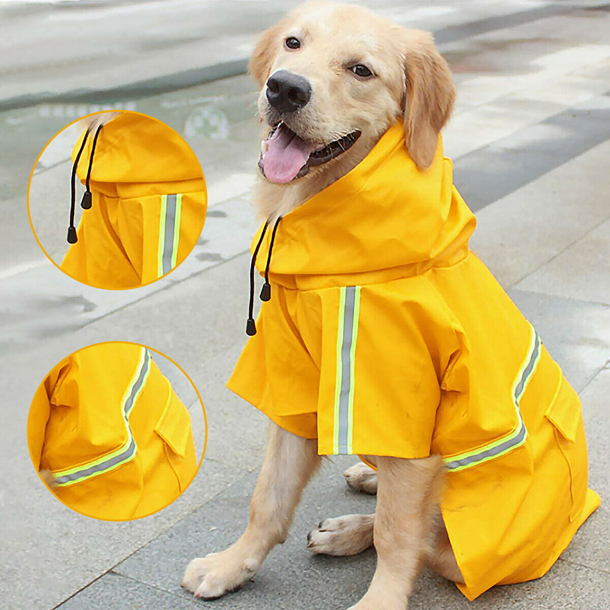 Waterproof Dog Raincoat – Hooded Dog Rain Jacket with Reflective Stripes for Dogs & Puppies - Shopmerge.site