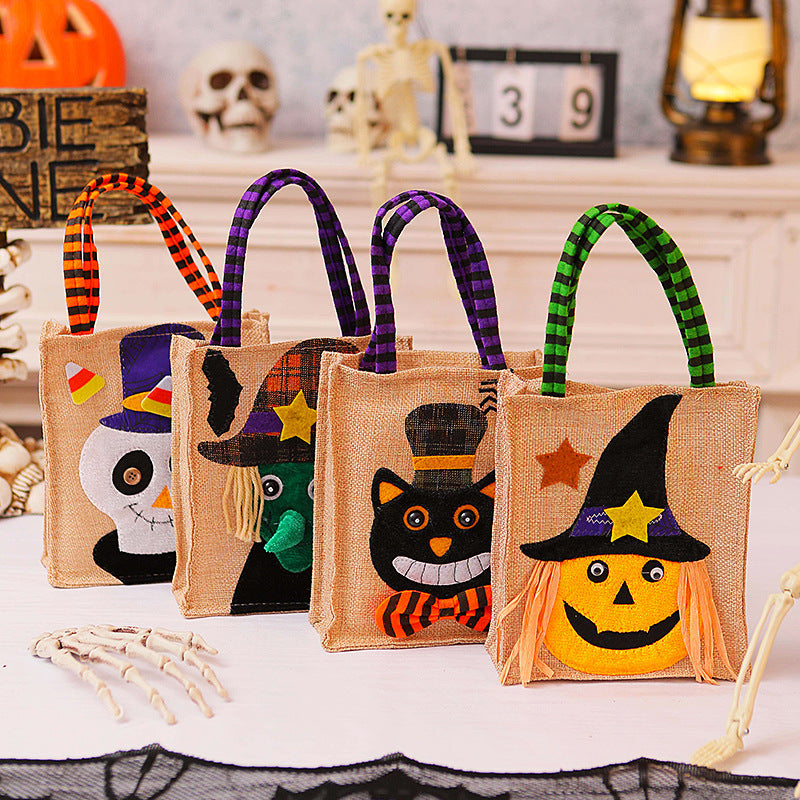 Halloween Candy Tote Bag For Kids Funny Creative Witch Skull Pumpkin Gift Handbag Small Jewelry Props Shopping Bags - Shopmerge.site