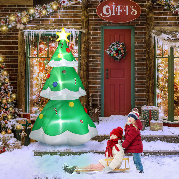 6.9ft Christmas Tree With 4 LED Light Bundles And Pocket Inflatable Decoration - Shopmerge.site