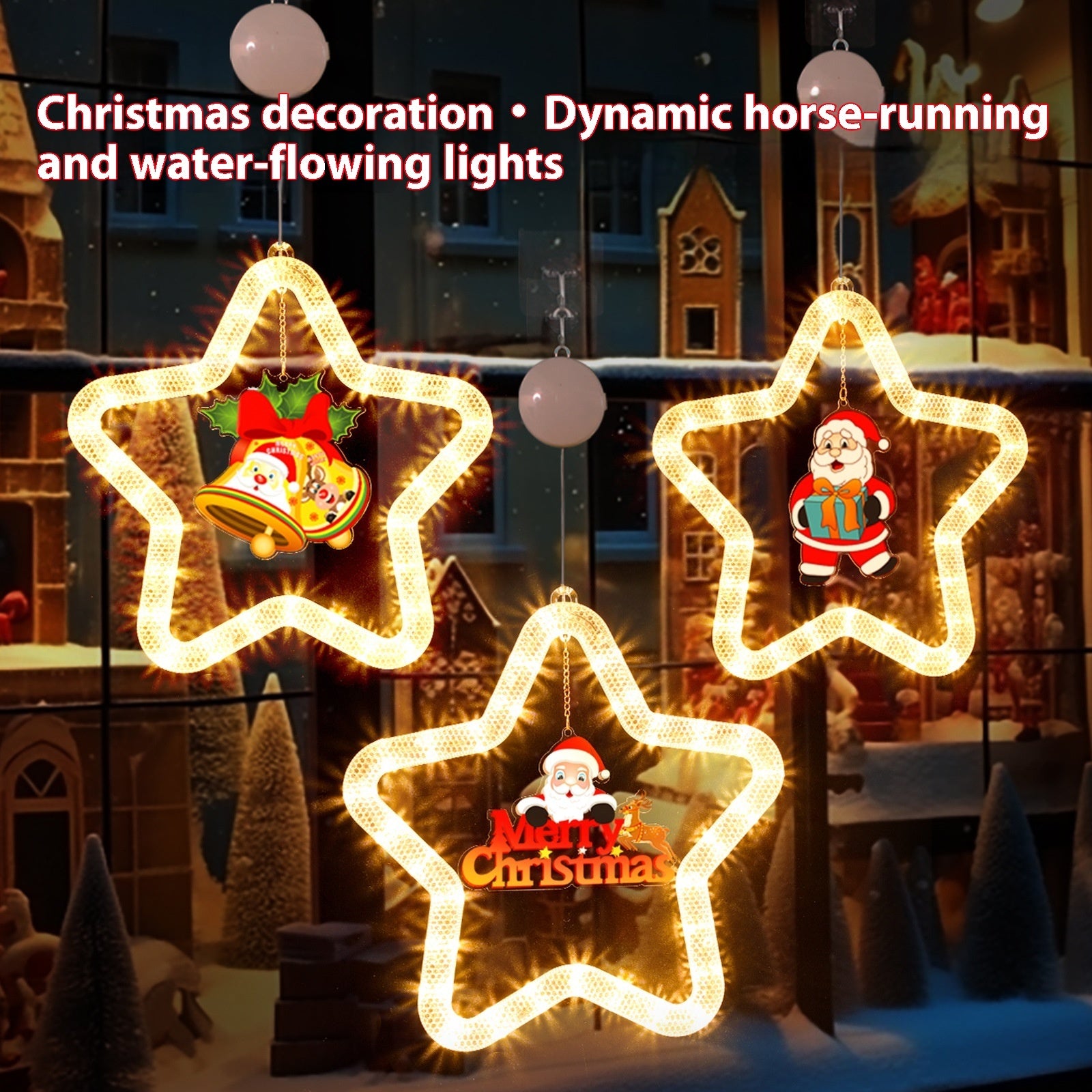 Christmas Pendant Decoration Christmas Atmosphere Led Lights Led Christmas Star Light Decoration For Window Door For Holiday - Shopmerge.site