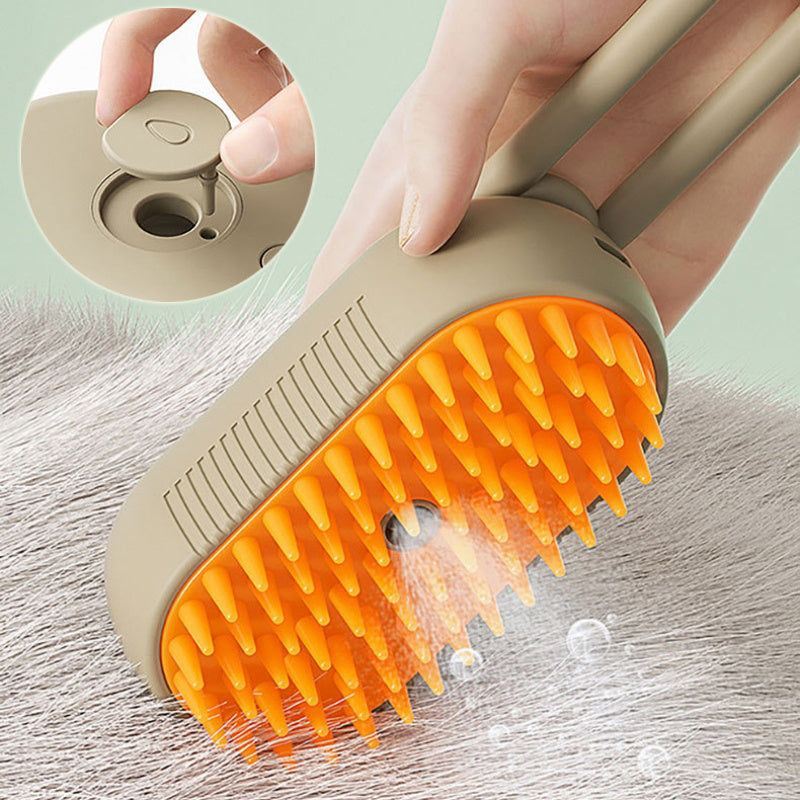 3-in-1 Pet SteamBrush- Electric Cat& Dog Grooming, spray & massage Comb