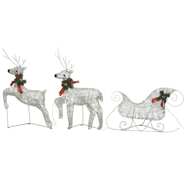 Reindeer & Sleigh Christmas Decoration 60 LEDs Outdoor Gold - Shopmerge.site