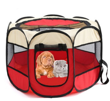 Folding Octagonal Pet Fence Oxford Cloth Cat And Dog Kennel - Shopmerge.site