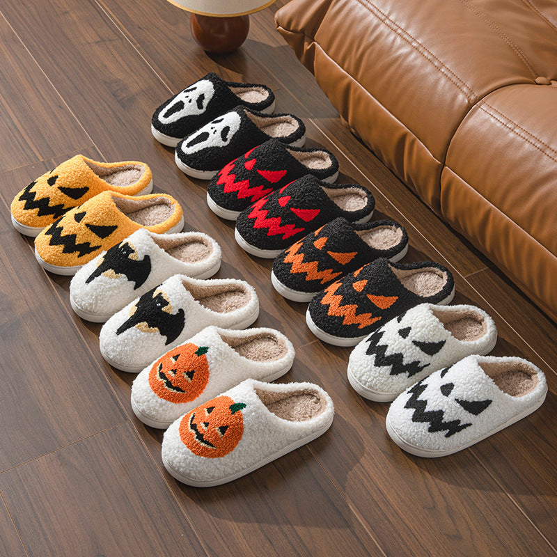 Halloween Towel Embroidery Couple Indoor Slippers - Shopmerge.site