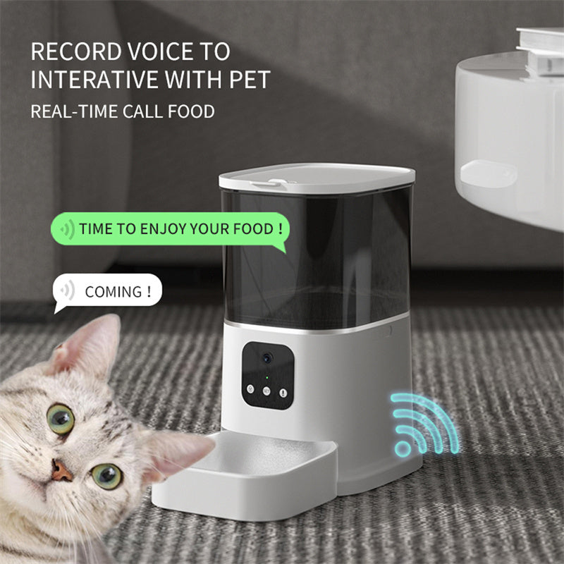 Large Capacity Smart Pet Automatic Feeder – WiFi App-Controlled Cat & Dog Food Dispenser with Voice Recorder - Shopmerge.site