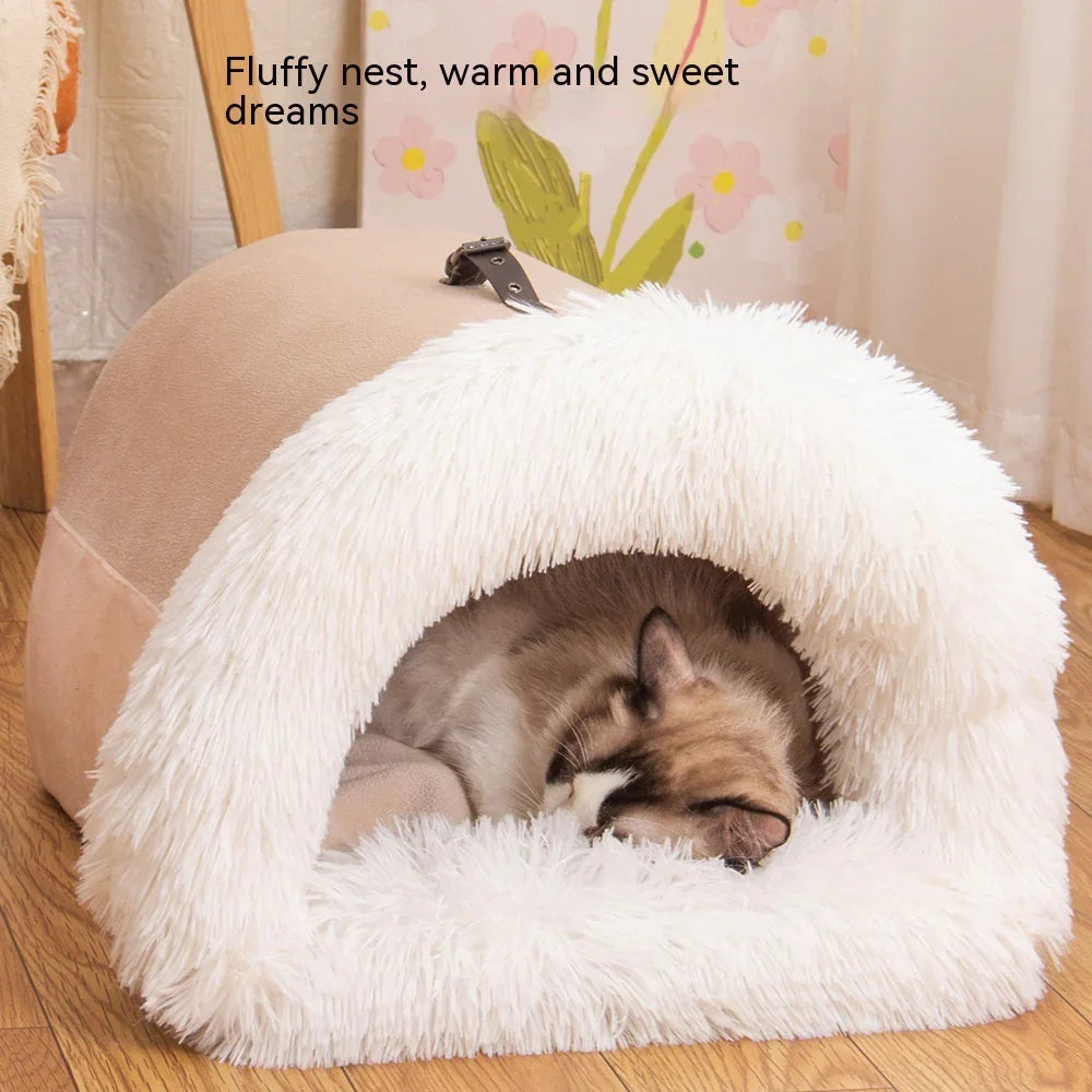 New Splice Portable Pet Nest Portable Autumn And Winter Warm Dog Nest Moisture-proof Long Fur Cat Nest Cross Border Pet Nest - Shopmerge.site