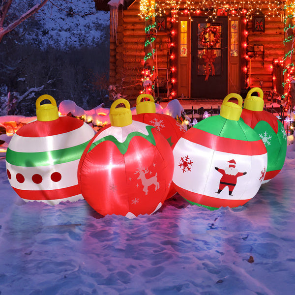 6.9ft, Five Christmas Balls, Five LED Lights, Bundle Pocket, Christmas Inflatable Decoration - Shopmerge.site