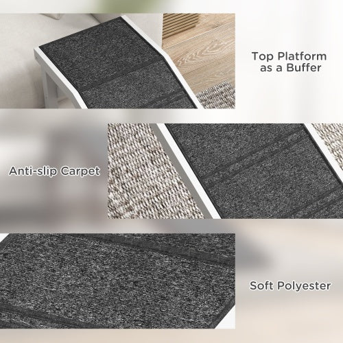 Ramp For Dog Bed, Pet Ramp For Dog With Non-slip Carpet And Top Platform - Shopmerge.site