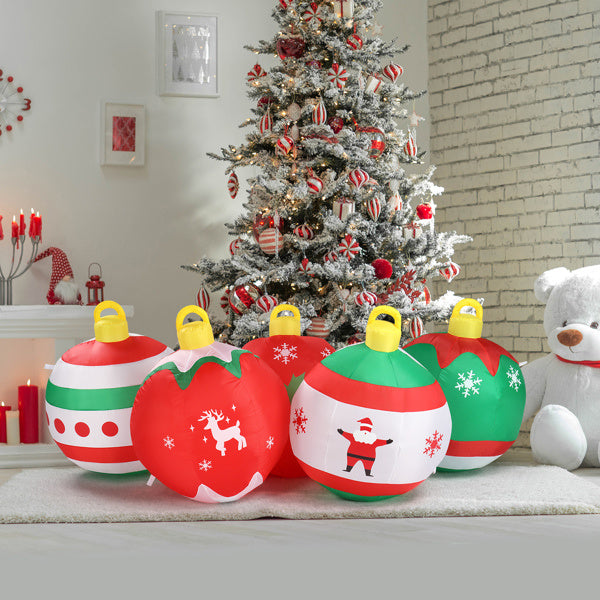 6.9ft, Five Christmas Balls, Five LED Lights, Bundle Pocket, Christmas Inflatable Decoration - Shopmerge.site