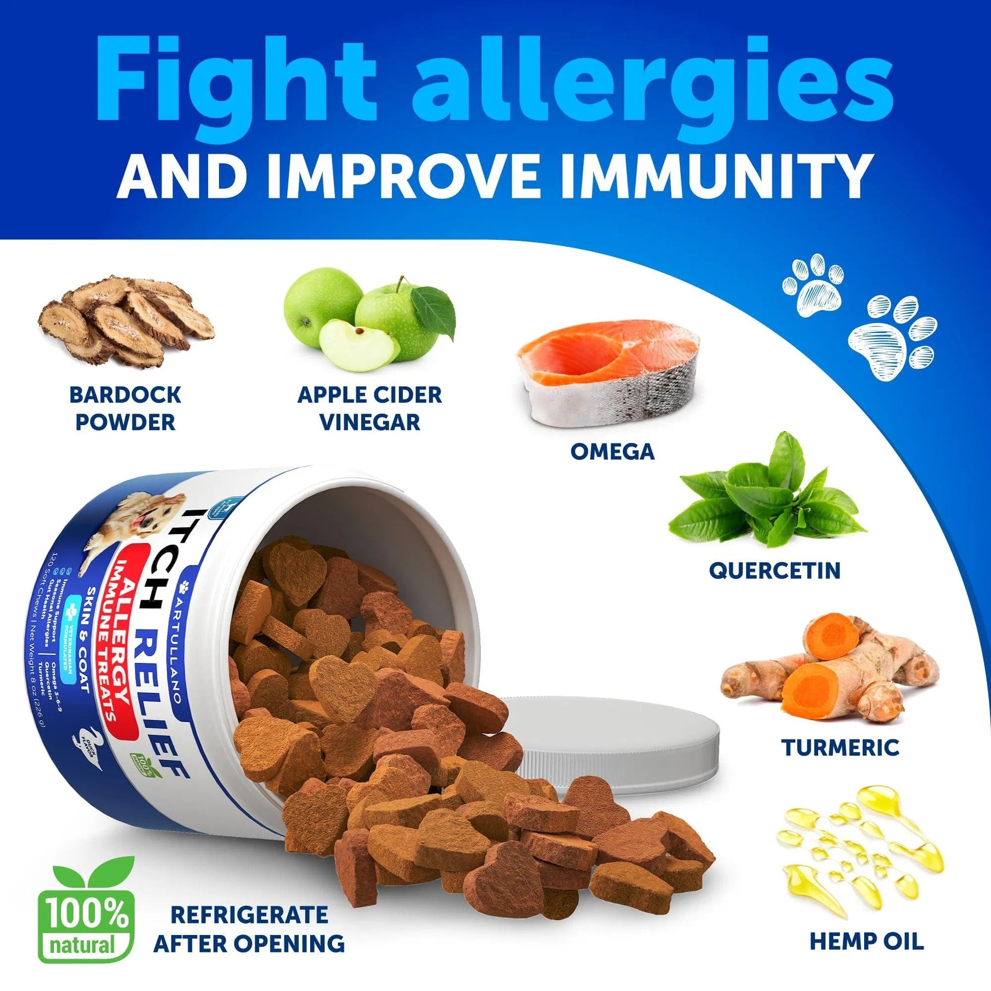 Dog Allergy Relief Chews Itching Skin Relief For Dogs Fish Oil 3 Seasonal Allergies Pills Skin & Coat Anti ItchHot Spots Treatment Canine Immune Health Supplement 120 Soft Treats - Shopmerge.site