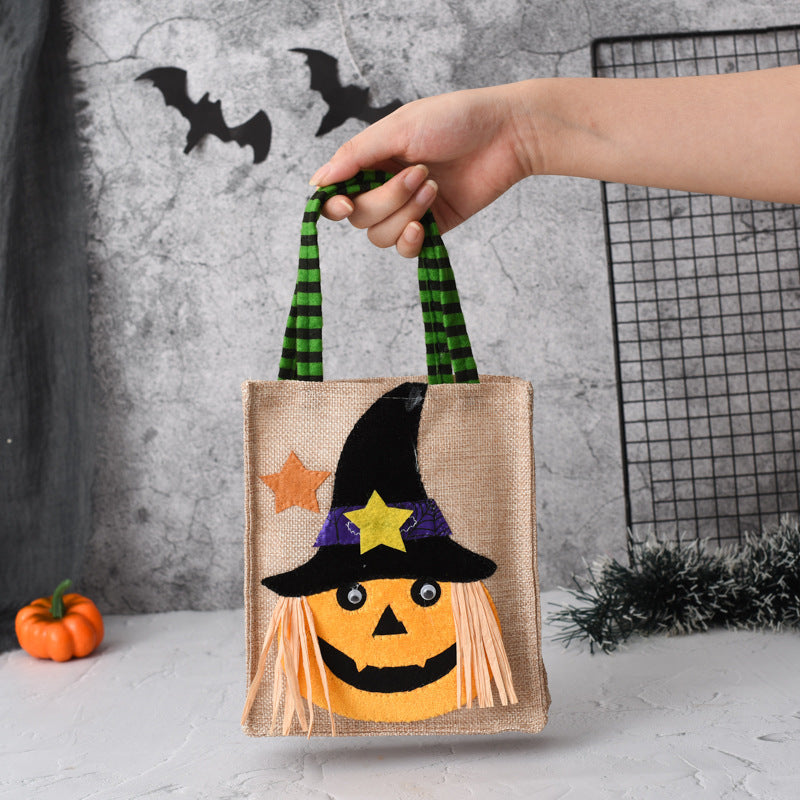 Halloween Candy Tote Bag For Kids Funny Creative Witch Skull Pumpkin Gift Handbag Small Jewelry Props Shopping Bags - Shopmerge.site
