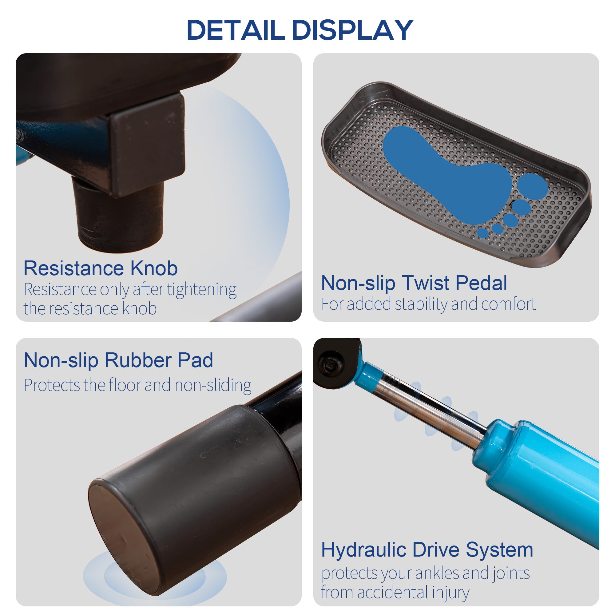 Twist Stepper Machine with Resistance Bands