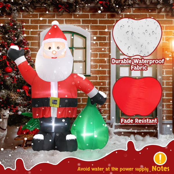 6ft Gift Santa Claus 4 LED Lights Christmas Inflatable Decoration - Shopmerge.site