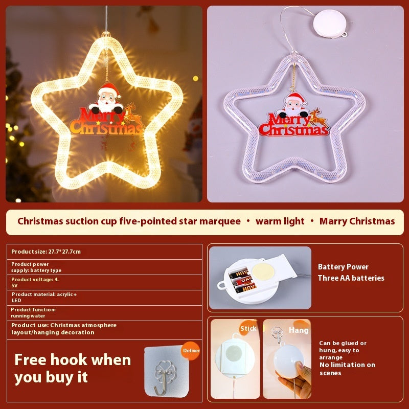 Christmas Pendant Decoration Christmas Atmosphere Led Lights Led Christmas Star Light Decoration For Window Door For Holiday - Shopmerge.site