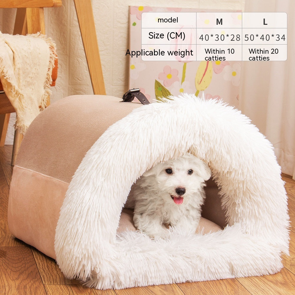New Splice Portable Pet Nest Portable Autumn And Winter Warm Dog Nest Moisture-proof Long Fur Cat Nest Cross Border Pet Nest - Shopmerge.site