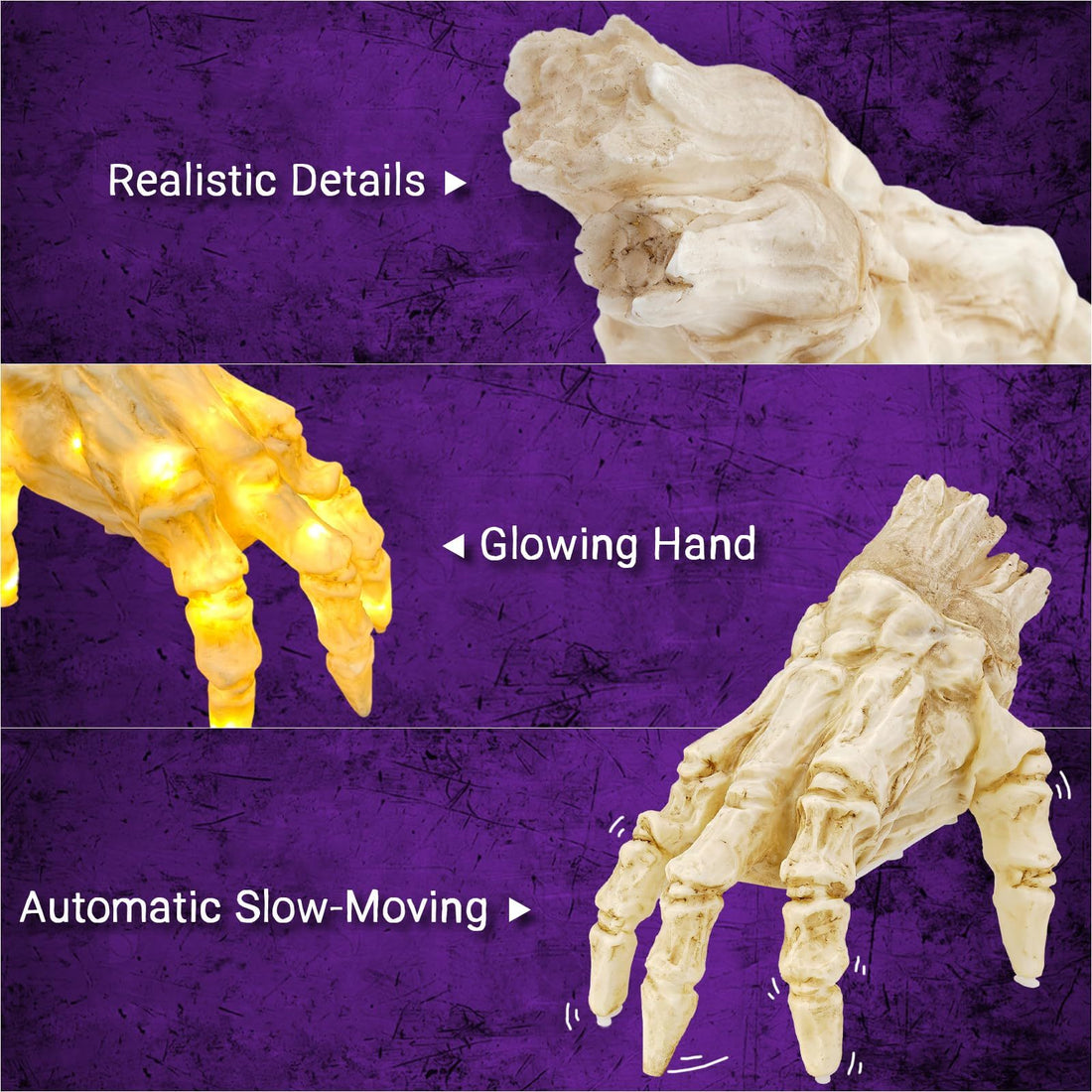 Halloween Electric Luminous Crawling Hand Animated Decoration Induction Luminous Decoration Zombie Hand With Spooky Sound - Shopmerge.site