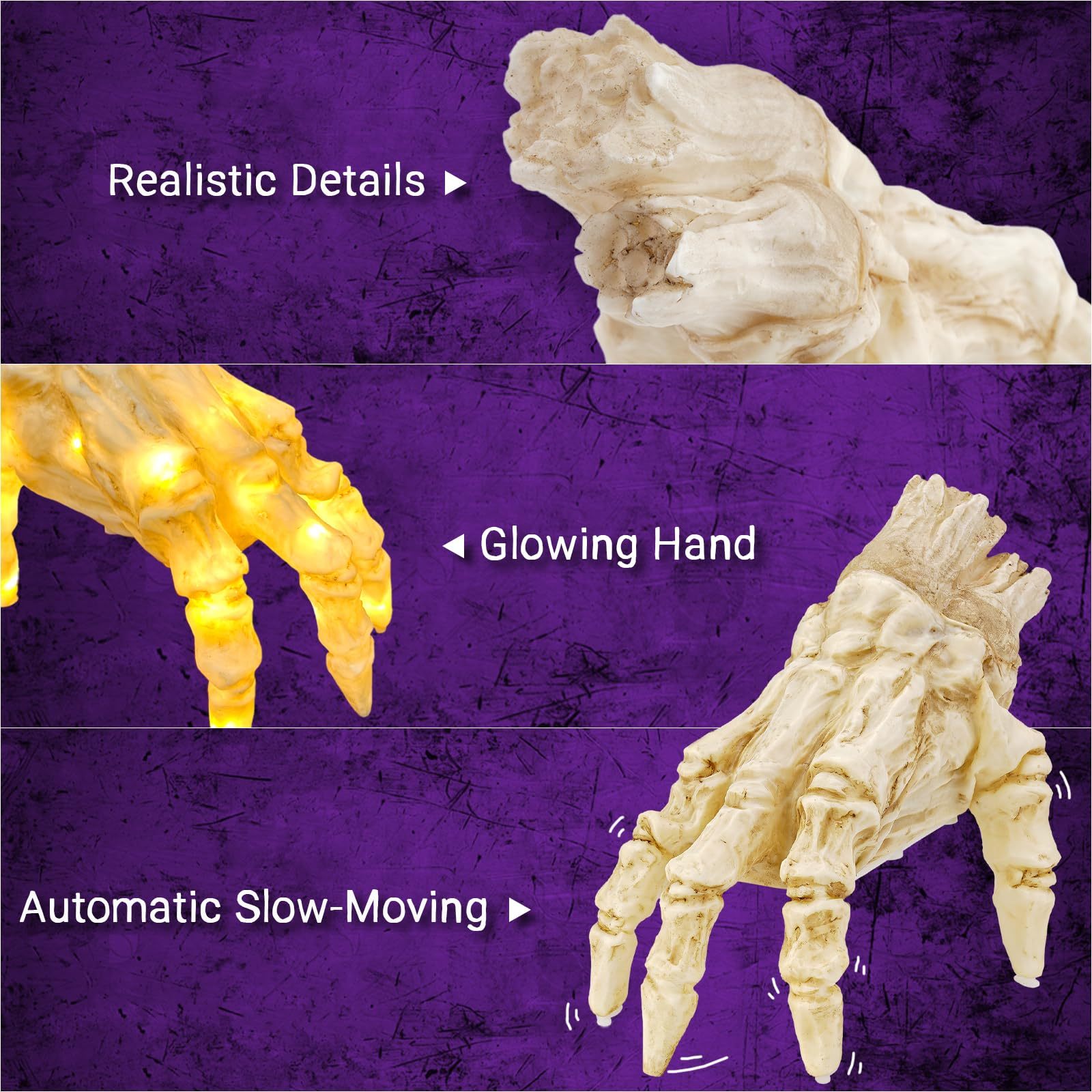 Halloween Electric Luminous Crawling Hand Animated Decoration Induction Luminous Decoration Zombie Hand With Spooky Sound - Shopmerge.site