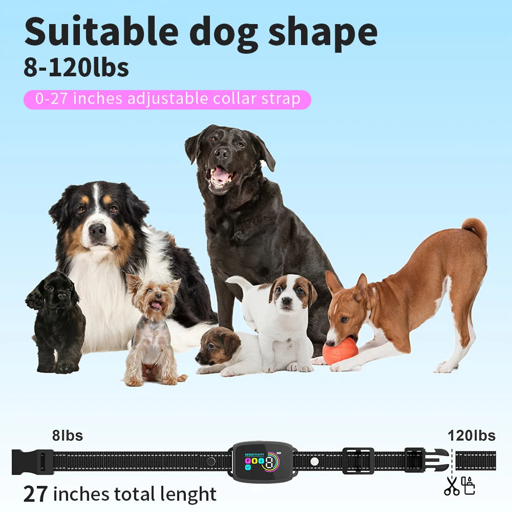 Smart Automatic Anti-Barking Dog Collar – Rechargeable Waterproof Bark Stopper with HD Display - Shopmerge.site