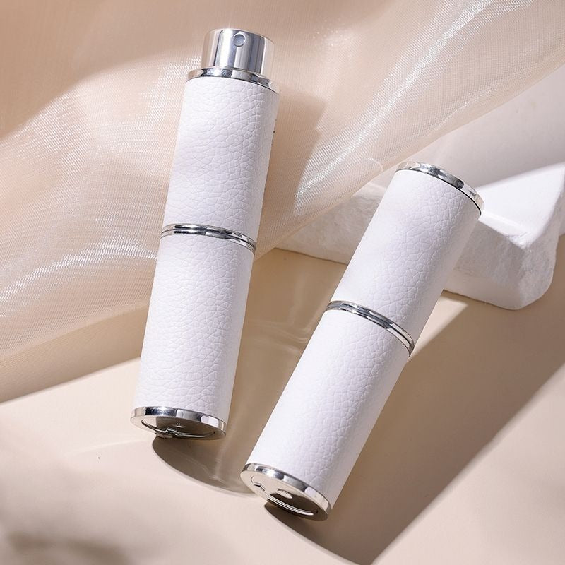 2pcs 8ml Empty PU Twist Perfume Spray Bottle Portable Mini Refillable Rotatable Fragrance Atomizer