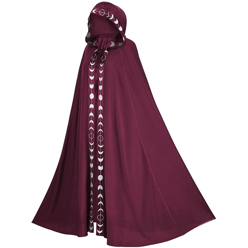 Hooded Cloak Medieval Renaissance 5 Color Printed Cloak Halloween Cosplay Costume New Fashion Festival Play Costume Halloween Costumes - Shopmerge.site