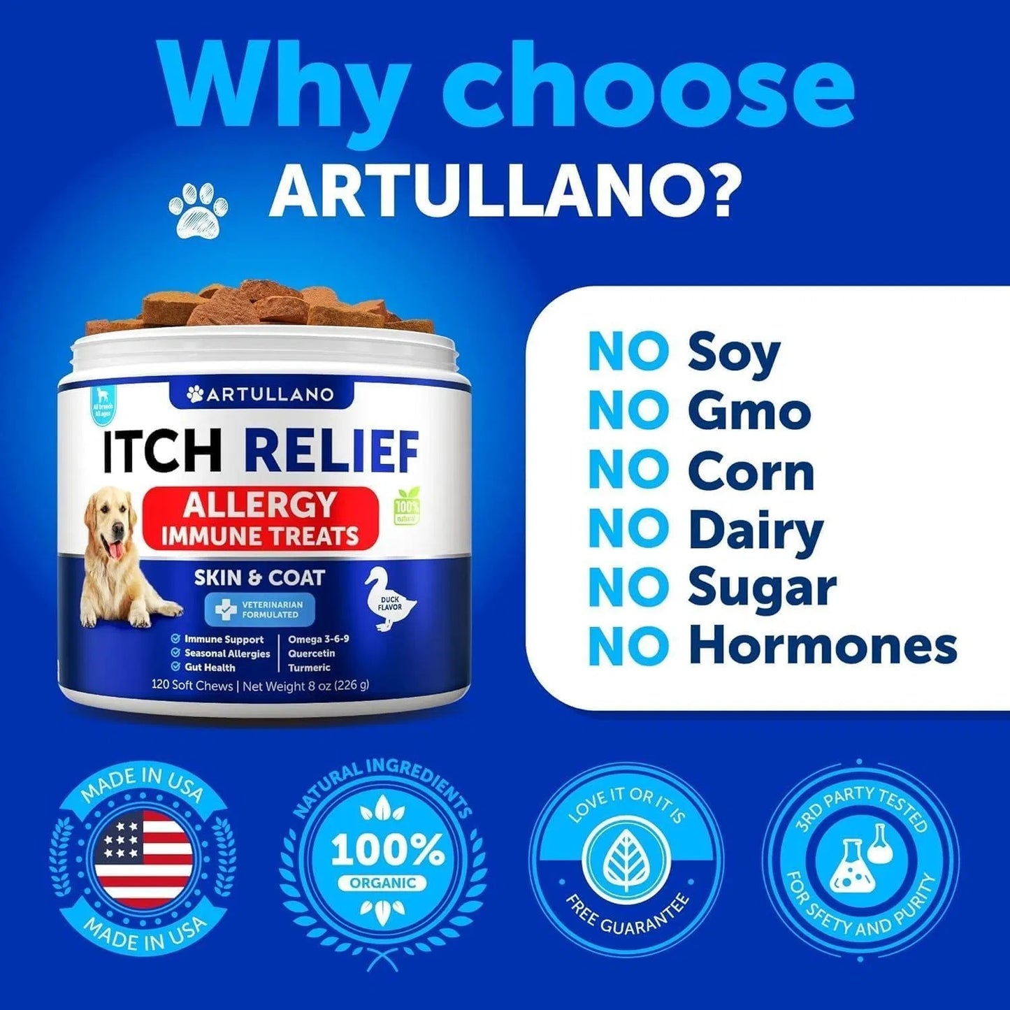 Dog Allergy Relief Chews Itching Skin Relief For Dogs Fish Oil 3 Seasonal Allergies Pills Skin & Coat Anti ItchHot Spots Treatment Canine Immune Health Supplement 120 Soft Treats - Shopmerge.site