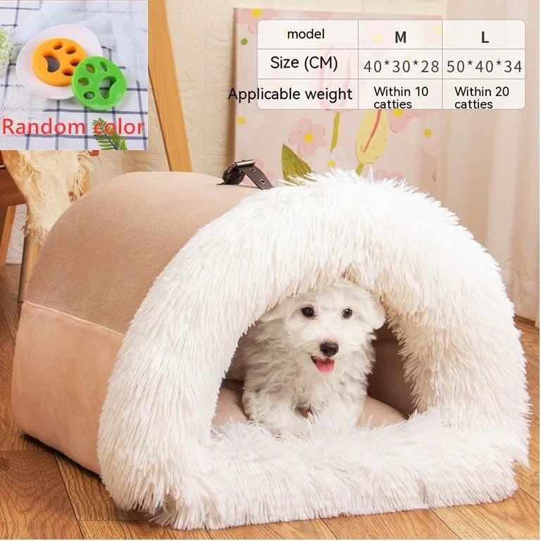 New Splice Portable Pet Nest Portable Autumn And Winter Warm Dog Nest Moisture-proof Long Fur Cat Nest Cross Border Pet Nest - Shopmerge.site