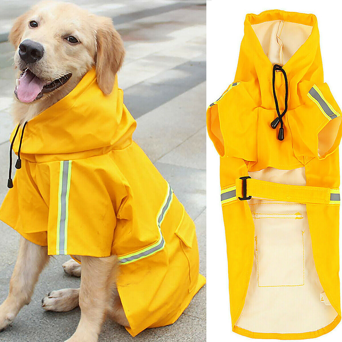 Waterproof Dog Raincoat – Hooded Dog Rain Jacket with Reflective Stripes for Dogs & Puppies - Shopmerge.site