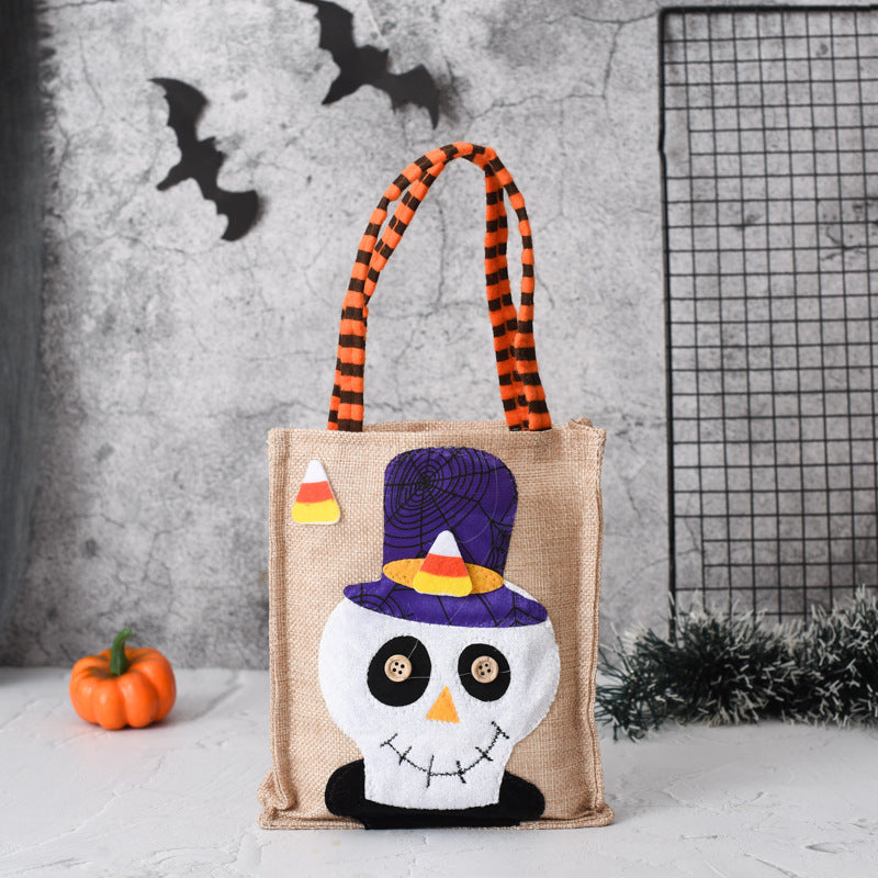 Halloween Candy Tote Bag For Kids Funny Creative Witch Skull Pumpkin Gift Handbag Small Jewelry Props Shopping Bags - Shopmerge.site