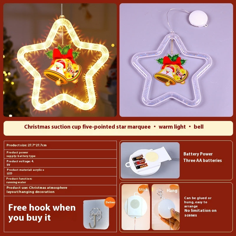 Christmas Pendant Decoration Christmas Atmosphere Led Lights Led Christmas Star Light Decoration For Window Door For Holiday - Shopmerge.site