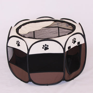 Folding Octagonal Pet Fence Oxford Cloth Cat And Dog Kennel - Shopmerge.site