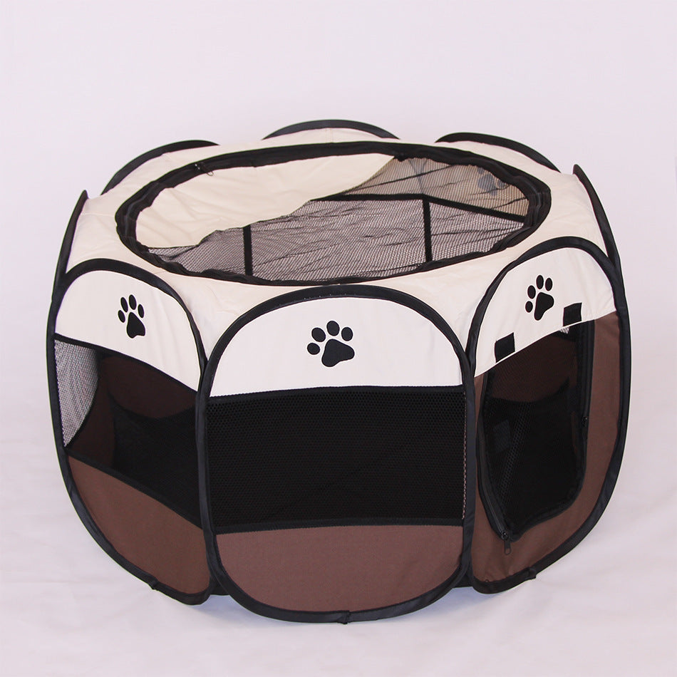 Folding Octagonal Pet Fence Oxford Cloth Cat And Dog Kennel - Shopmerge.site