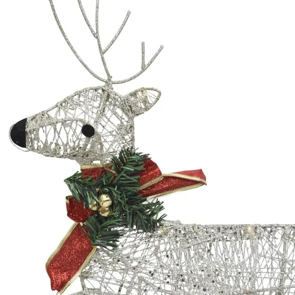 Reindeer & Sleigh Christmas Decoration 60 LEDs Outdoor Gold - Shopmerge.site