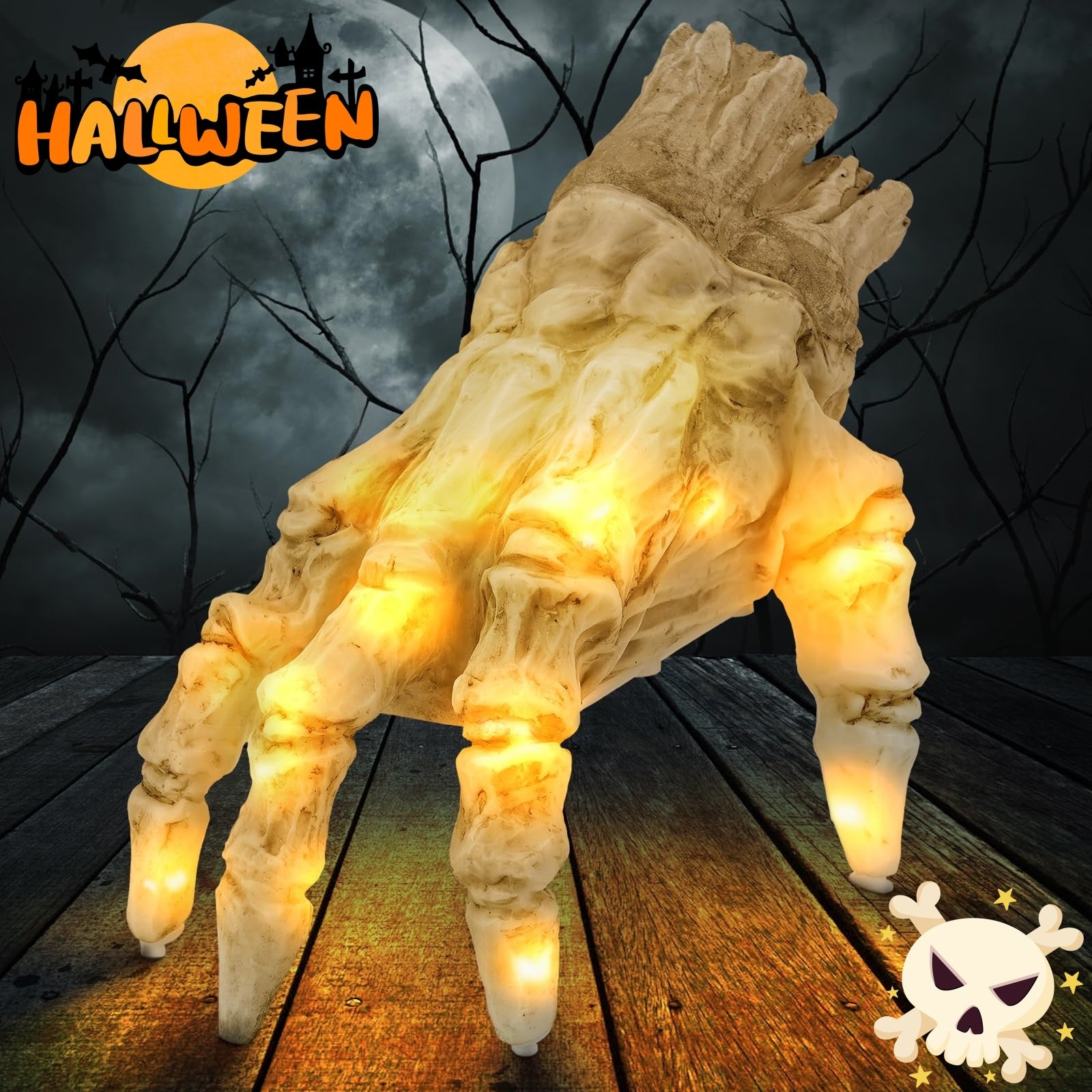 Halloween Electric Luminous Crawling Hand Animated Decoration Induction Luminous Decoration Zombie Hand With Spooky Sound - Shopmerge.site