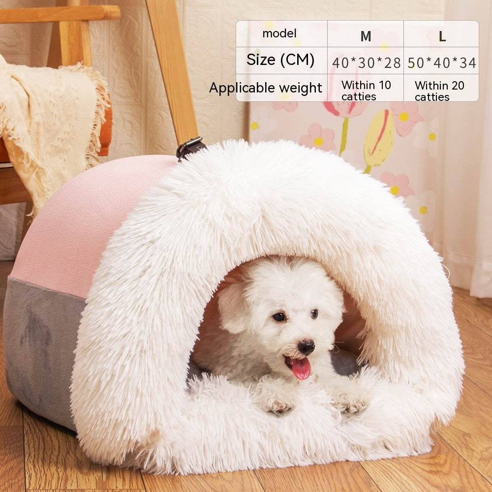 New Splice Portable Pet Nest Portable Autumn And Winter Warm Dog Nest Moisture-proof Long Fur Cat Nest Cross Border Pet Nest - Shopmerge.site
